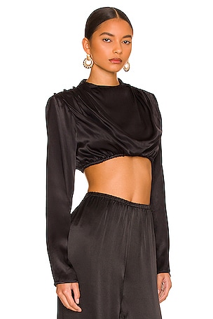 Camila Coelho Chelsie Crop Top in Black