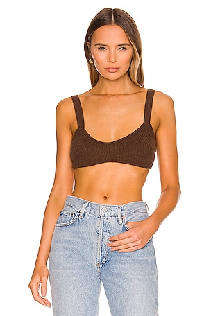 Maaji Owe Ribbed Cropped Cami in Mocca