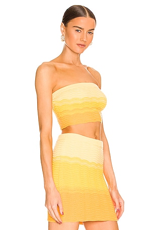 Camila Coelho Avalon Knit Top in Yellow