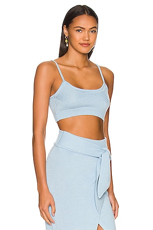 Camila Coelho Mimmi Cropped Tank in Baby Blue