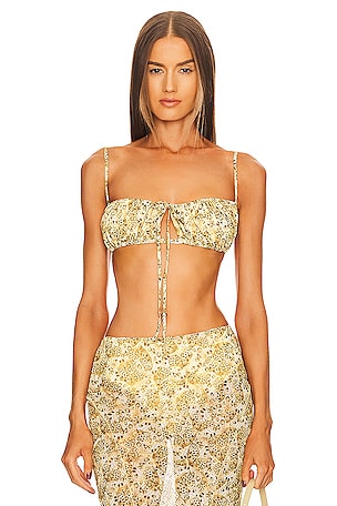 Rosette Sequin Bralette Top by PatBO at ORCHARD MILE
