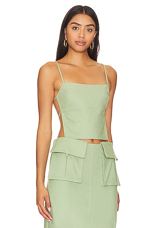 Camila Coelho Rousseau Top in Sage