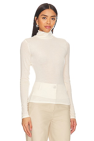 Camila Coelho Camila Turtleneck Top in Ivory