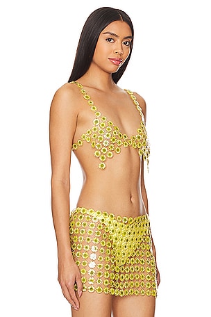 Camila Coelho Lilah Crop Top in Yellow