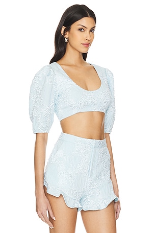 Camila Coelho Kahlo Crop Top in Baby Blue