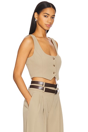 Camila Coelho Jila Vest in Beige,Tan