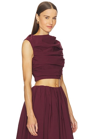 Camila Coelho Carina Top in Burgundy. Size XXS. Also