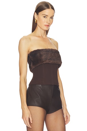 Camila Coelho Isadora Top in Chocolate