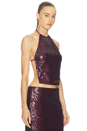 Camila Coelho Noella Top in Burgundy