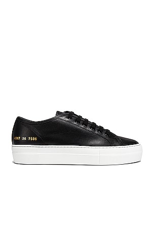 Common Projects Tournament Low Platform Super Sneaker in Black