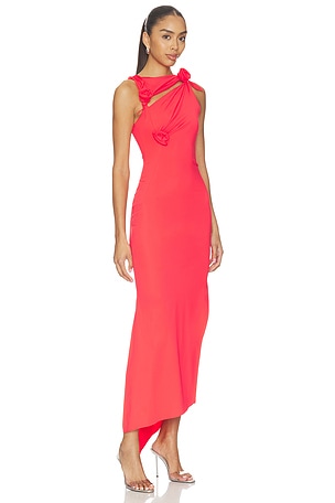 Coperni Flower Gown in Red