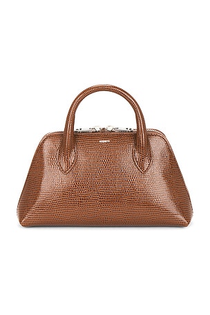 Coperni Lizard Print Duffle Belt Bag in Brown
