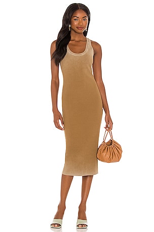 knee length dresses for ladies Ibiza Stripe Crochet Sweater Midi Dress – Rooted Boutique main image 0