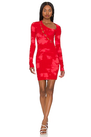 cotton citizen capri dress Cotton Citizen Capri Long Sleeve Mini Dress In Wine - Wine