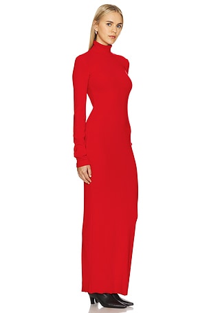 COTTON CITIZEN The Verona Turtleneck Maxi Dress in Red