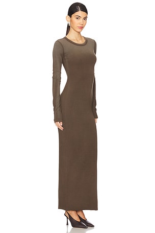 COTTON CITIZEN Verona Crewneck Maxi Dress in Army Green