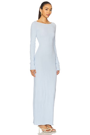 COTTON CITIZEN Marbella Long Sleeve Maxi Dress in Baby Blue