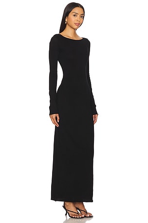 COTTON CITIZEN Marbella Long Sleeve Maxi Dress in Black