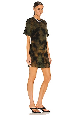 COTTON CITIZEN Tokyo Short Sleeve Dress in Olive