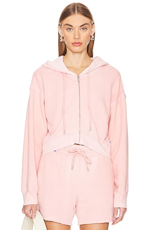 COTTON CITIZEN The Boston Crop Hoodie in Blush