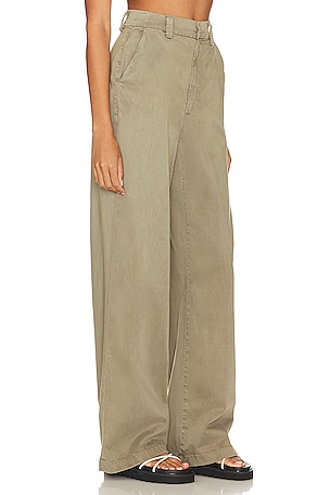 COTTON CITIZEN London Stretch Sateen Pant in Olive