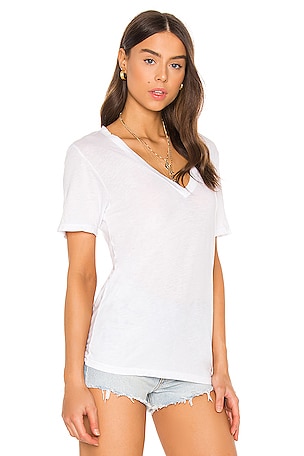 COTTON CITIZEN Classic V Neck Tee in White