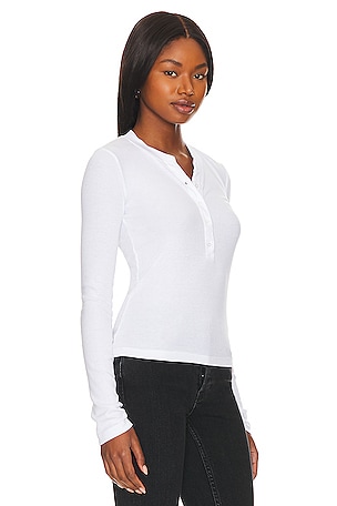 COTTON CITIZEN Verona Henley Shirt in White