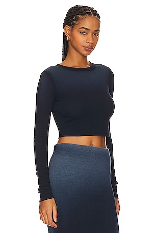 COTTON CITIZEN Verona Crop Shirt in Navy