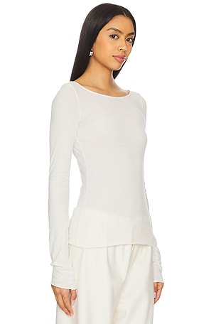 COTTON CITIZEN Marbella Boat Neck Top in Cream