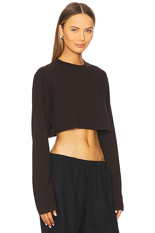 COTTON CITIZEN CHEMISE CROPPED TOKYO en Chocolat