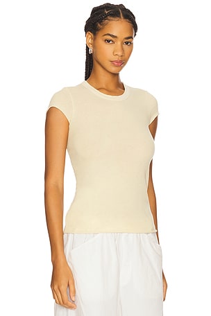 COTTON CITIZEN Marbella Cap Sleeve Tee in Yellow