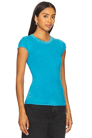 COTTON CITIZEN Marbella Cap Sleeve Tee in Blue