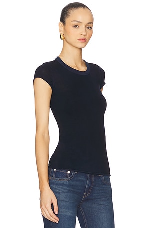 COTTON CITIZEN Marbella Cap Sleeve Tee in Navy