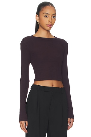 COTTON CITIZEN Verona Crop Shirt in Purple