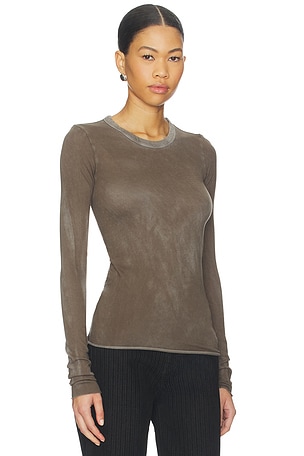 COTTON CITIZEN Marbella Long Sleeve Top in Taupe