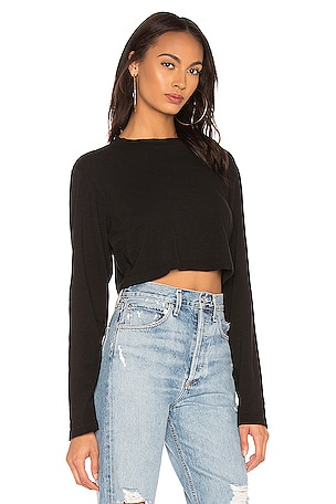 COTTON CITIZEN Tokyo Crop Shirt in Black