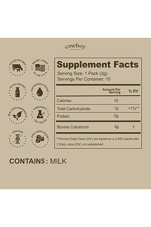 Cowboy Colostrum Unflavored Stick Packs 10ct in Beauty: NA
