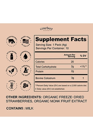 Cowboy Colostrum Strawberry Stick Packs 10ct in Beauty: NA