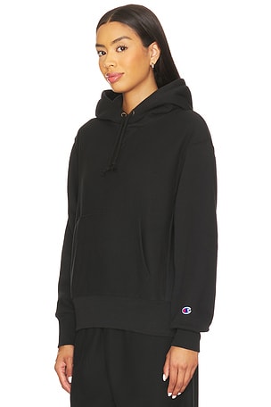 Champion Essentials Reverse Weave Hoodie Sweatshirt in Black