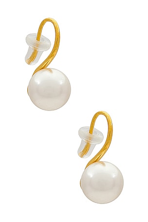 Shashi lola pearl hot sale huggie earrings