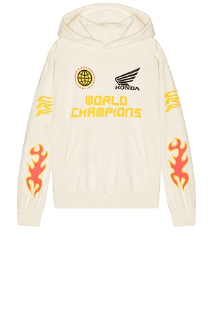 CPTN Apparel Flamed Up Full Zip Hoodie in Cream. Size XL/1X. Also