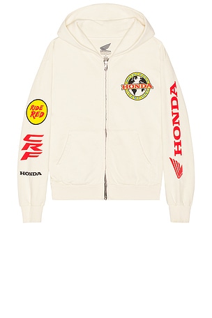 CPTN Apparel Victory Full Zip Hoodie in Cream. Size XL/1X. Also