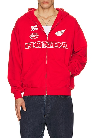 CPTN Apparel Boost Full Zip Hoodie in Red