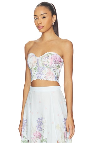 Charo Ruiz Ibiza Bustier Bio Top in Baby Blue