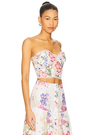 Charo Ruiz Ibiza Bio Bustier in Ivory,Pink