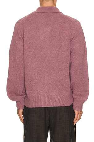 Corridor Brushed Alpaca Polo in Mauve