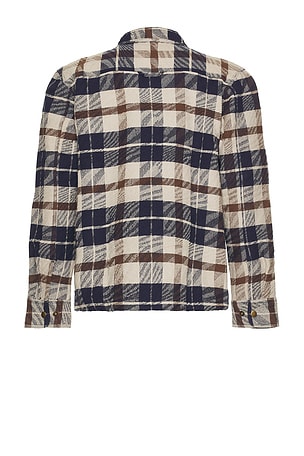 Corridor Jacquard Plaid Zip Jacket in Grey