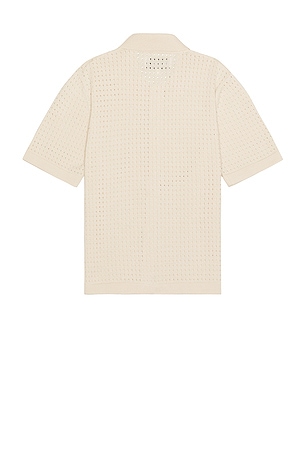 Corridor Pointelle Button Down Shirt in Cream