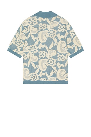 Corridor Floral Jacquard Button Down Shirt in Blue