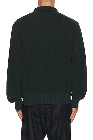 Corridor Long Sleeve Slouchy Polo in Dark Green. Size XL/1X. Also